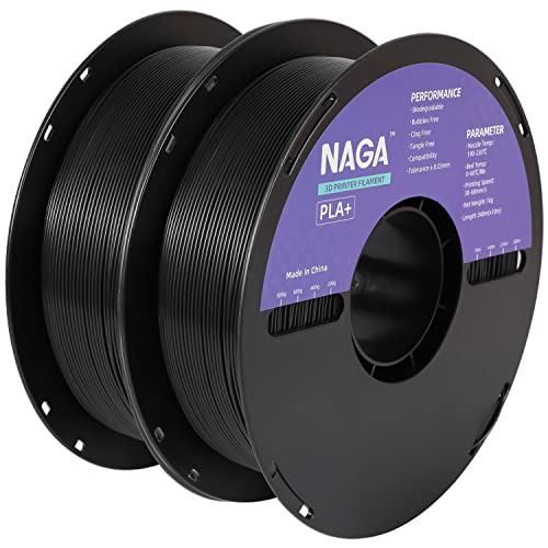 NAGA PLA Plus(PLA+) Filament 1.75mm, Strong Toughness PLA Bundle 2x1kg Spool(4.4lbs), Premium...
