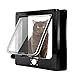 Große Katzenklappe 4 Wege Magnet-Verschluss, Einfache Installation Katzentür Haustiertür, Silent manuelle Hundeklappe Haustierklappe in Wand/Holztür/Upvc innentür(XL,Schwarz)
