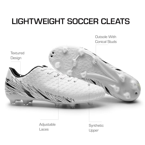 Dream Pairs Men'S Firm Ground Soccer Cleats Shoes,Size 11,White/Black,Mega-1 thumb #3