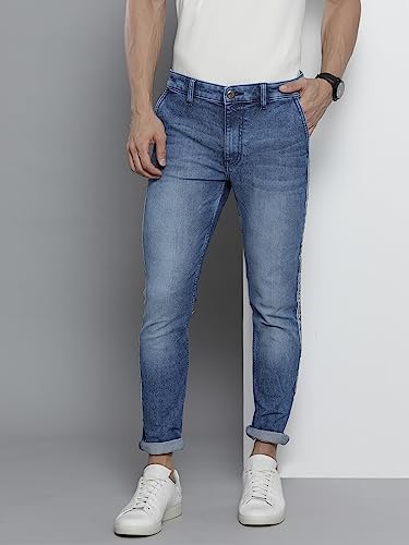 Image of The Indian Garage Co Men Slim Fit Solid Mid-Rise Stretchable Jeans