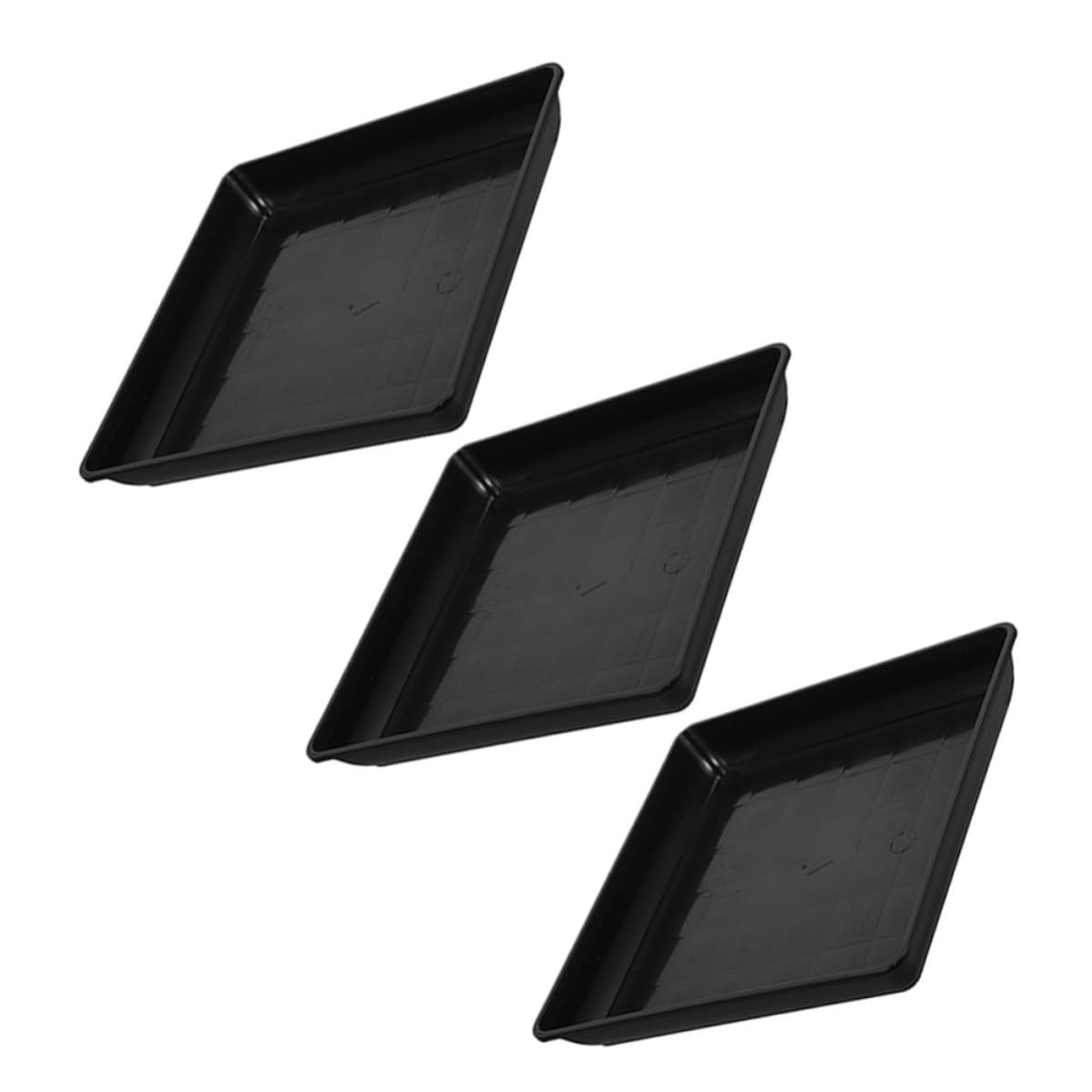 3 Platillos Rectangulares Bandejas de Goteo Negras de Plástico PP Paquete de 3 Piezas para Plantas y Macetas para Uso Diario en Alfombras y Interiores