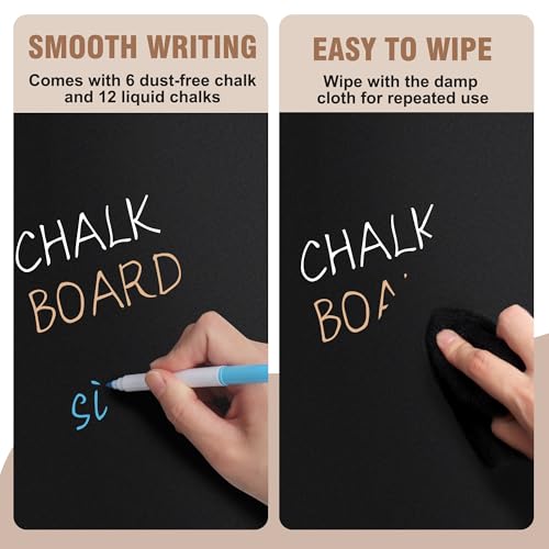 SELEAD Small Chalkboard Words Sign - 2 Pack 8x12 Inch Tabletop Decorative Chalk Board with Wooden Stand, Double-Sided Erasable Message Menu Board for Food, Store, Business, Wedding