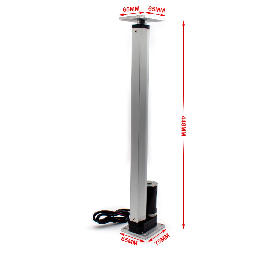 Actionneur électrique, Micro Moteur à Tige Push-pull, Colonne Télescopique de Levage, Moteur à Courant Continu à Aimant Permanent Brossé, Avec Plate-forme 65x65mm, Course 300mm(24V 80MM/S)