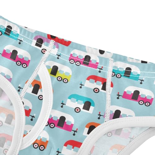 Boys' Exclusive Briefs Toddler Underwear 95% Combed Cotton Boxerbriefs 2T Camper Van Bus Pattern Cars 494