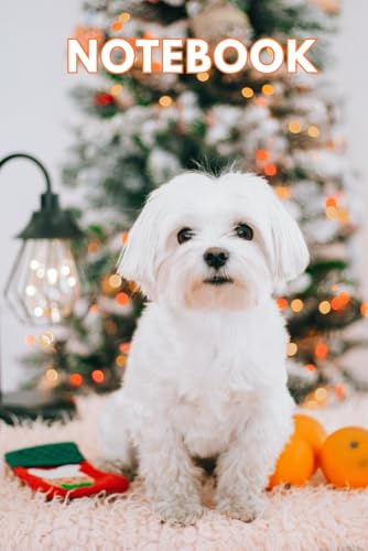Christmas Maltese Dog Notebook: 120 Lined Pages, Perfect Christmas Gift