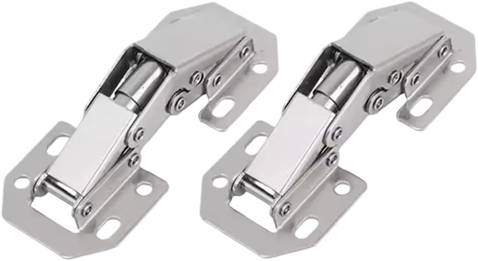 2/10PCS 90 Degree Steel Cabinet Hinges No-Drilling HoleHydraulic Buffer Hinge Kitchen Cabinet Cupboard Hinges Furniture Hardware(2PCS)