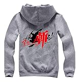 WANHONGYUE Anime Akame Ga Kill Hoodie Jacket Adult Cosplay Zip Fleece Hooded Sweatshirt Coat Cardigan Grey 1 M