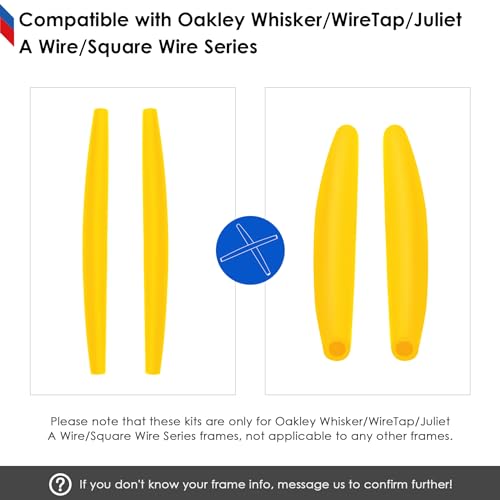 Image of BLAZERBUCK Replacement Temple Sleeves Ear Socks for Oakley Whisker /Juliet /A Wire Sunglass - Yellow