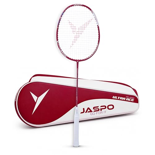 Buy Jaspo Ultra Ace-9901 Fusion Badminton Racquet | Graphite Shaft | 95gm Lightweight Racket | 28lbs String Tension | Even Balance for Power Smashes & Control | Stable Frame (Pack of 1) Online at Low Prices in India - Amazon.in - Image 2