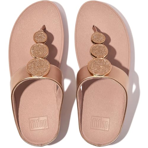 Image of FitFlop Halo Bead-Circle Metallic Toe-Post Sandals