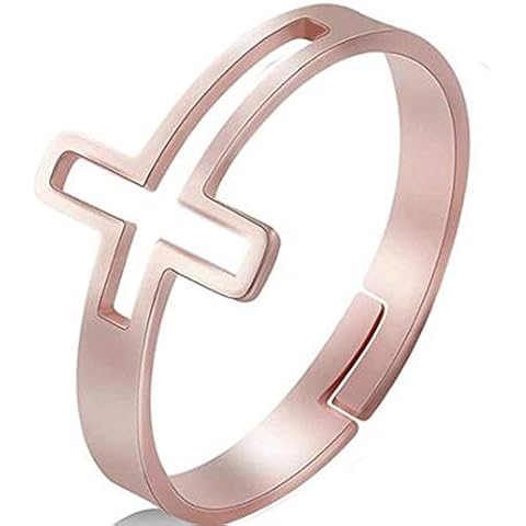 Jude Jewelers Stainless Steel Christian Sideways Cross Adjustable Size Prayer Church Religious Ring Cover