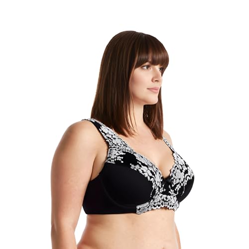 Image of Curve Muse Women's Minimizer Unlined Underwire Bra with Lace Embroidery-2 Pack