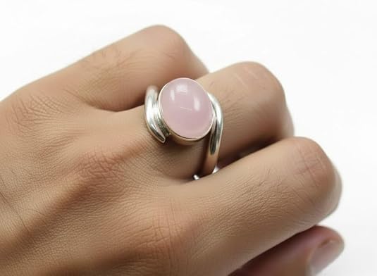 Image of 55Carat Choose Your Color Natural Gemstone Silver Statement Rings for Gift Corssover Style Size 5 to 12