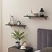 SUPERJARE Wall Mounted Floating Shelves, Set of 2, Display Ledge, Storage Rack for Room/Kitchen/Office - Black