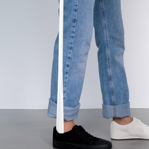 Outanaya Two-in-one Dressing Aid Stick with Long Handle Shoe Horn and Sock Remover, Adjustable White Dressing Pole for Elderly, Disabled, and Pregnant Users - Thumbnail 5
