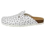 kork clogs clearance Obermaterial: Synthetik Lico Damen Bioline Clog Print Clogs, Weiß Grau, 39 EU