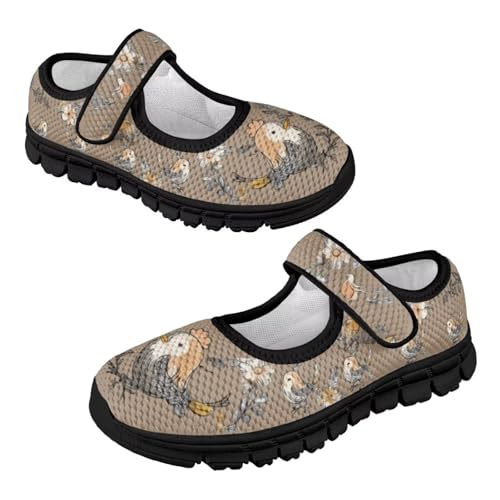 Girl's Animal Pattern Running Shoes Non Slip Dress Shoes Lightweight Walking Shoes Flat Loafers Magic Sticker Comfort Casual Shoes4