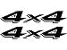 4 X 4 Vinyl Decals Stickers ( Two Pack!!! )| Jeeps Trucks | Black | 2 - 8 X 1.5 Inch Decals