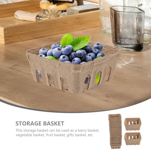 Cesta de bayas de pulpa biodegradable Alasum, pack de 40 unidades eco para frutas 4