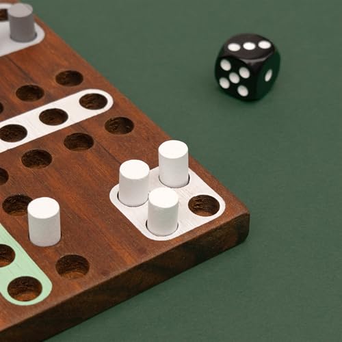 Iron & Glory Ludo Board Game | Juegos de Mesa de Madera para 4 Jugadores | Decoración para Sala miniatura 6