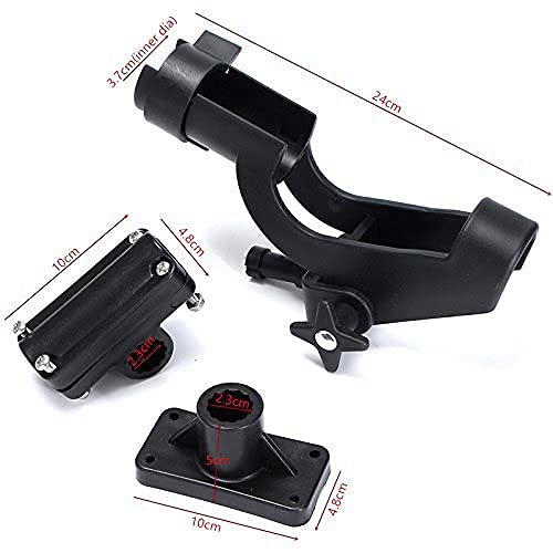 image for Hiumi Adjustable Rotatable Plastic Fishing Rod 3 Mount Rack Holder Bra