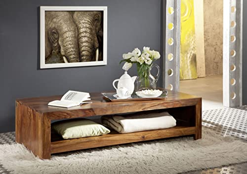 Table Basse 135x70cm - Bois Massif de Palissandre laqué - Duke #120