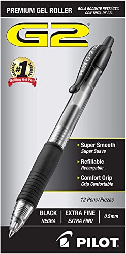 Pilot G2 Bolígrafos Gel Retráctiles Premium Extra Fin Negro 36 miniatura 2