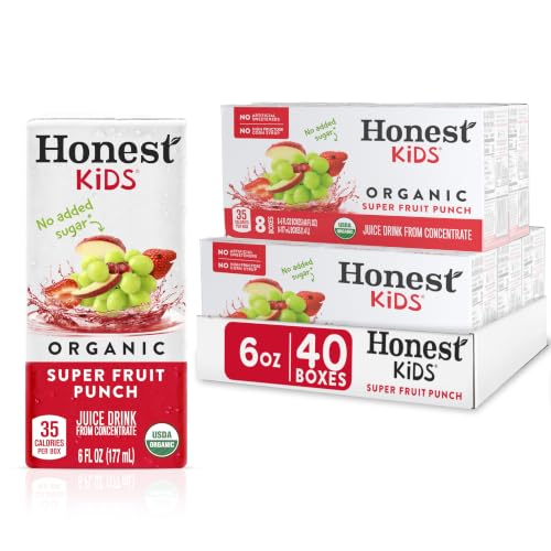 Honest Kids Super Fruit Punch, Organic Juice Drink, 6 Fl oz Juice...