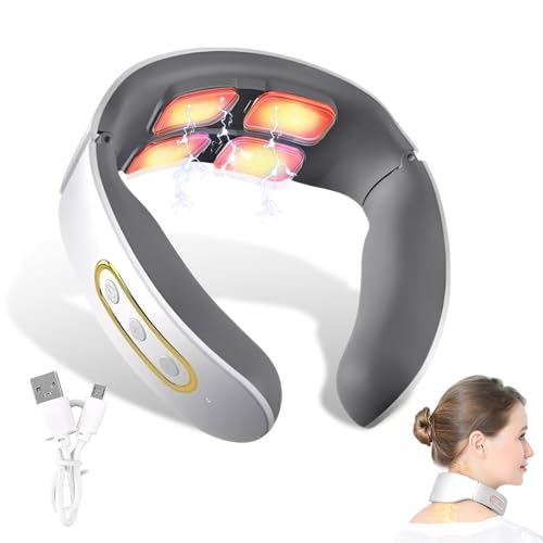 Nackenmassagegerät, 11-in-1 Nackenlösung, 6 Modi, 9 Intensitätsstufen, Tragbares Elektrisches Massagegerät, Nackenmassagegerät mit wärme, Gegen Schmerzen, Nacken für Büro Hause (Weiß) Nackenmassagegerät, 11-in-1 Nackenlösung, 6 Modi, 9 Intensitätsstufen, Tragbares Elektrisches Massagegerät, Nackenmassagegerät mit wärme, Gegen Schmerzen, Nacken für Büro Hause (Weiß)