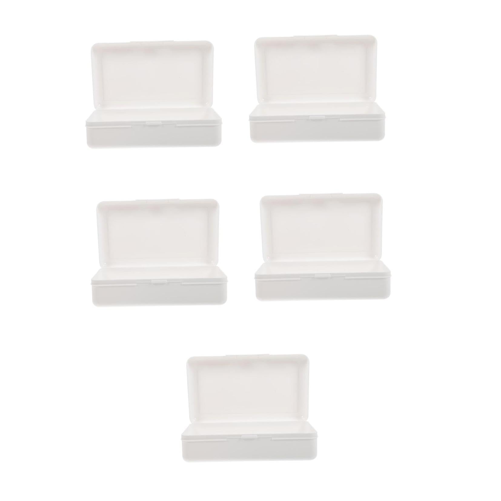 TEHAUX 5pièces Boîte à Crayons Plastique Empilable avec Couvercle Trousse Simple Et Pratique pour Étudiants Rangement De Fournitures Scolaires Couleur Blanche