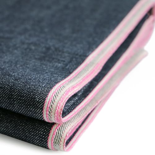 FFTByou 16.5oz Heavyweight Raw Selvedge Denim Fabric｜Vintage Shuttle Loom Woven｜Unwashed Deep Indigo｜35" Wide｜Ideal for DIY Jeans, Jackets, Repairs & Raw Denim Enthusiasts (5 Yard pre Cut)