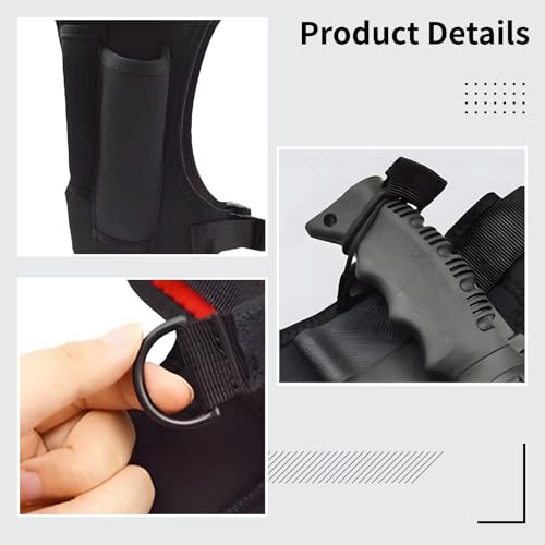 byepica Elastic Neoprene Diving Knife Holder, Adjustable Wrap with Dual Pockets, Quick Release Straps, Ideal for Hiking, Boating, Fishing, and Rescue