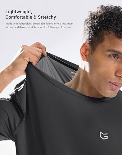 Image of G Gradual Men's Sun Protection Swim Shirt UPF 50+ Rash Guard Short Sleeve Quick Dry Water Hiking Workout Shirts for Men