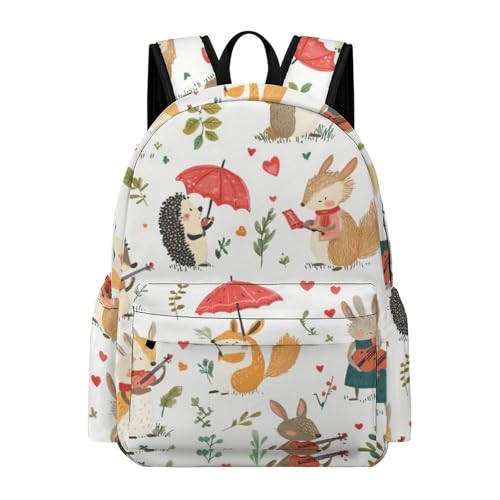 Sac à dos enfant renard et lapin pour l'école maternelle et les loisirs