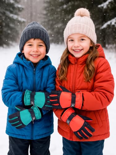 Image of Bencailor 3 Pairs Kids Ski Gloves Children Winter Gloves