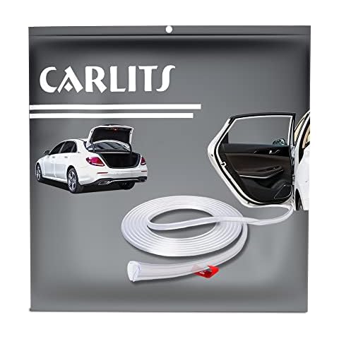 CARLITS Car Door Edge Guards Protector Molding, 16.4ft/5m U Shape Rubber Trim Seal Protecion Clear Transparent Fit for All Cars Cover