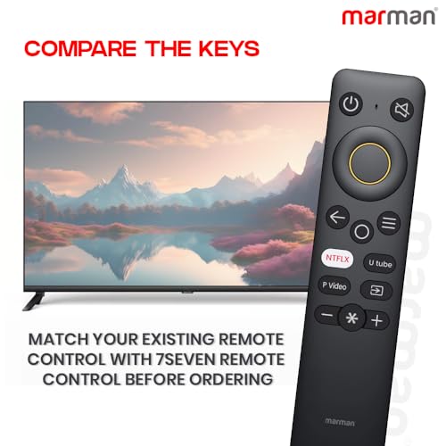 Image of marman Compatible with Realme Smart Tv Remote Control Suitable for Full HD LED Android TV Non Voice Command with Hotkeys - Pairing Not Required - Match Key By Key with Original Remote