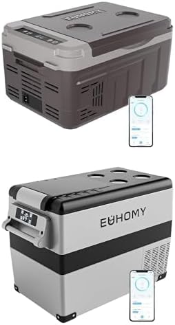EUHOMY 12 Volt 11 Quart & 48 Quart Electric Coolers Bundle, Car Refrigerators with APP Control, Portable Freezers for Camping, Travel