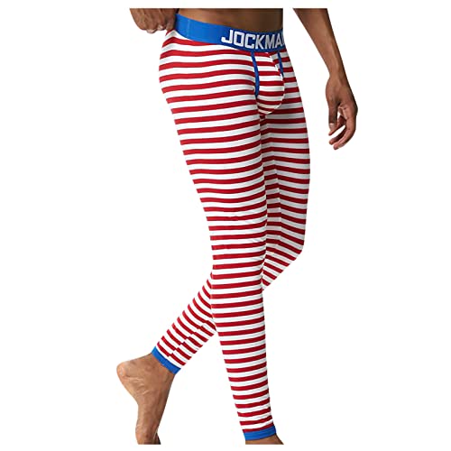 SOOUICKER Thermo Leggings Herren Gestreift Unterhosen Männer Lang Herren Leggings Thermounterwäsche Thermo Unterhose Lang Männer Warme Thermohose Winter Cover