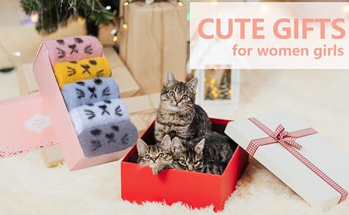 Image of SISOSOCK 5 Pairs Fuzzy Soft Cozy Comfortable Socks for Women, Casual Sleep Comfy Socks, Perfect Warm Winter Gifts for Women