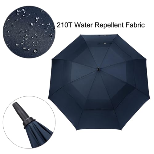 Image of G4Free 47 /54 /62 /68 Inch Automatic Open Golf Umbrella Oversize Extra Large Double Canopy Vented Windproof Waterproof Stick Umbrellas