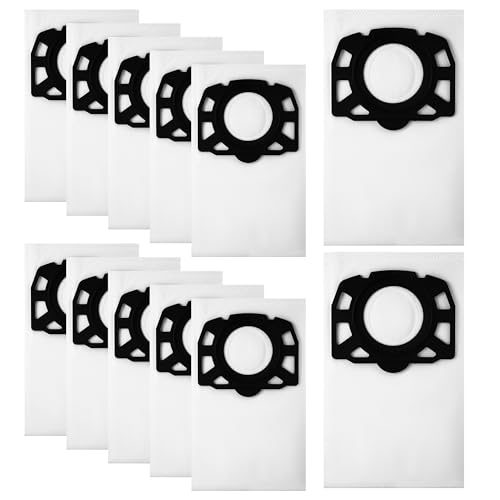 Sacs pour Kärcher WD5 WD6 MV4 à Filtration Haute Densité Anti-Déchirure - Lot de 12 recharges KFI 487