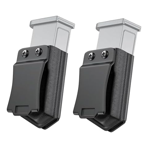 TFFUAM Universal Mag Carrier IWB/OWB Magazine Holster for 9mm/.40 Adjustable Double Stack Kydex Mag Holster Concealed Carry Holster for Right & Left Hand (2Pcs) Cover