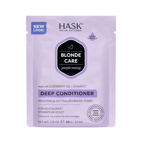 HASK Blonde Care Deep Conditioner Treatment for all hair types, colour safe, gluten free, sulfate free, paraben free - 1 50mL Packette