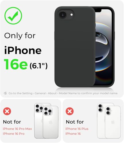 Image of DIZORO Compatible iPhone 17e / iPhone 16e Case,Compatible with MagSafe, Non Yellow Military-Grade Drop Protection & Hard PC Back Cover Slim Transparent Anti-Scratch Shockproof Phone Case - Black