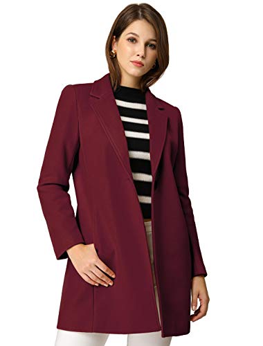 Allegra K Cappotto lungo da donna classico con