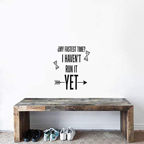 Miniatura 4 de Calcomanía de pared con frase en inglés My Fastest Time I Haven't Run It Yet Track and Field Running Quote para niñas y niños, dormitorio, mente