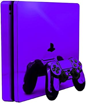 Purple Chrome Mirror - Vinyl Decal Modskin Kit - Compatible with Playstation 4 Slim Console PS4S