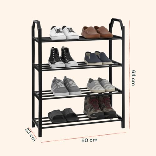 Porta Scarpe In Plastica Rinforzata – Scarpiera A 4 Ripiani Compatta E Resistente - 8