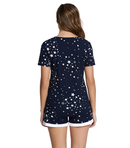 Image of WiWi Viscose from Bamboo Pajamas Set for Women Super Soft Short Sleeve Cooling Summer Plus Size Pjs Sets Sleepwear S-4X